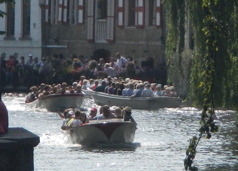 Tourist boats in Brugge