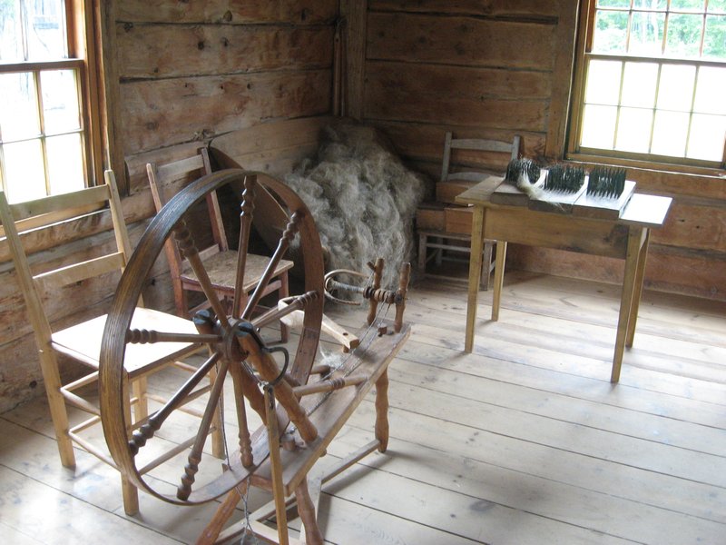 spinning wheel and carder
