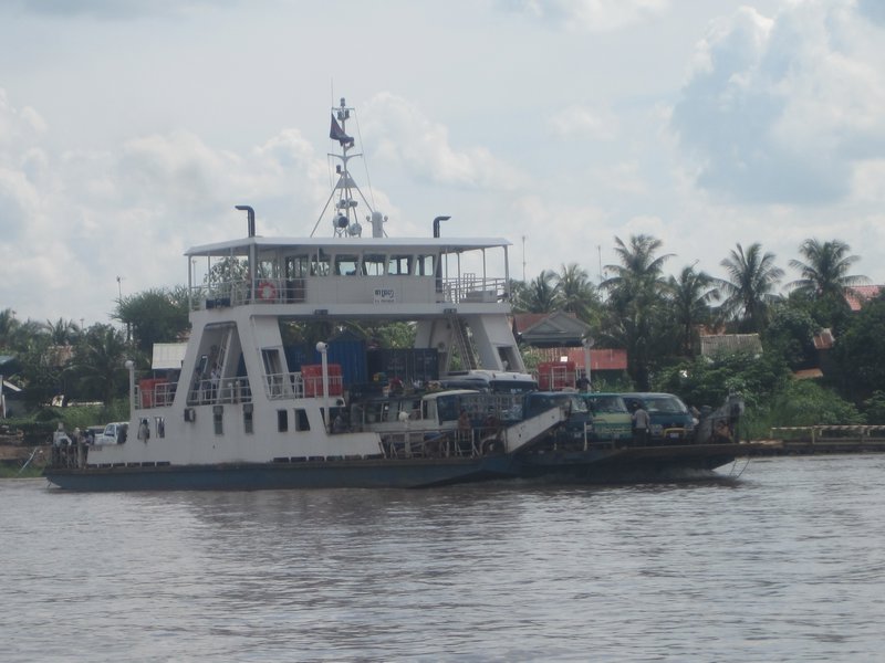 cross river ferry on Mekong