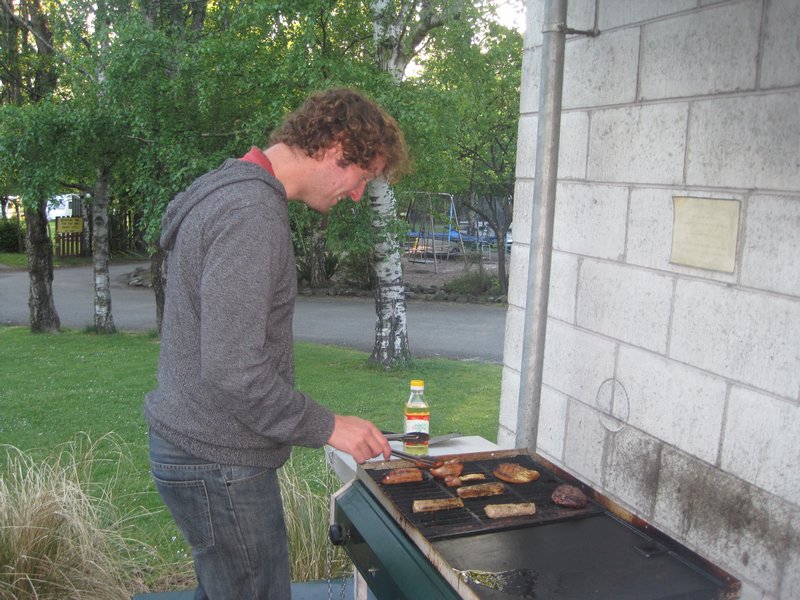 James getting his BBQ on.