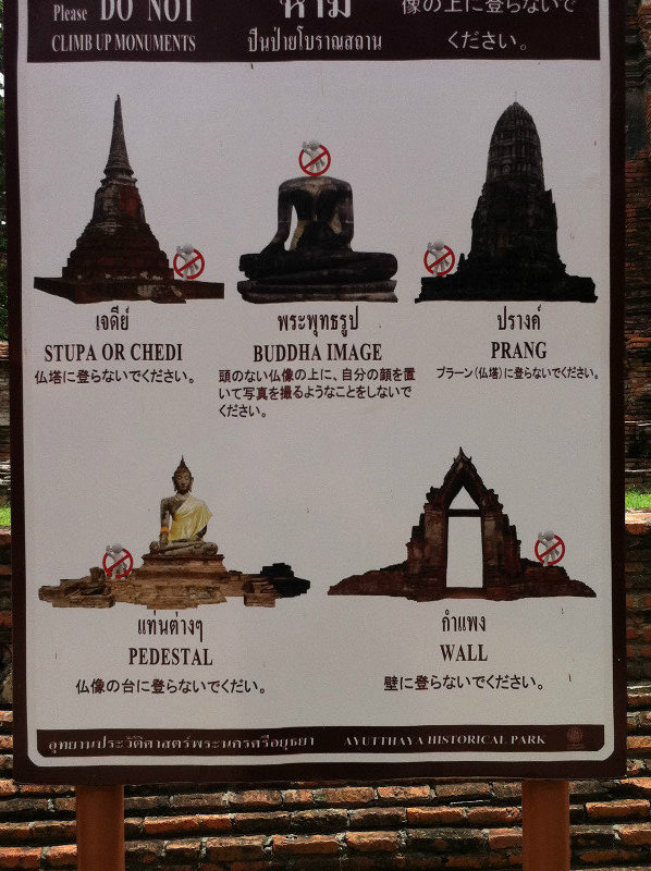 Do's and Don'ts in Ayuthaya