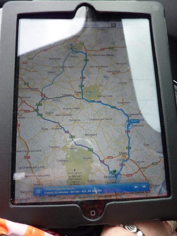 Lin using the iPad for navigation