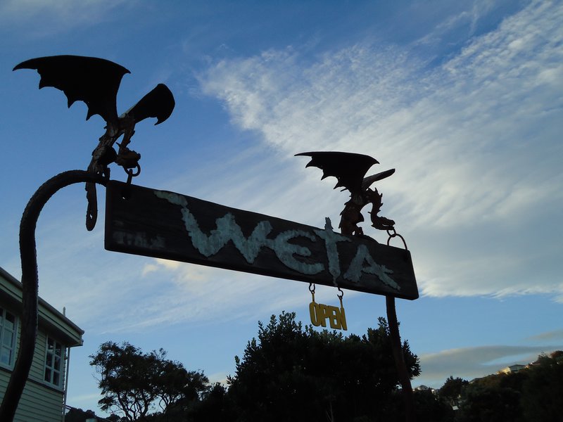 De ingang tot Weta Cave