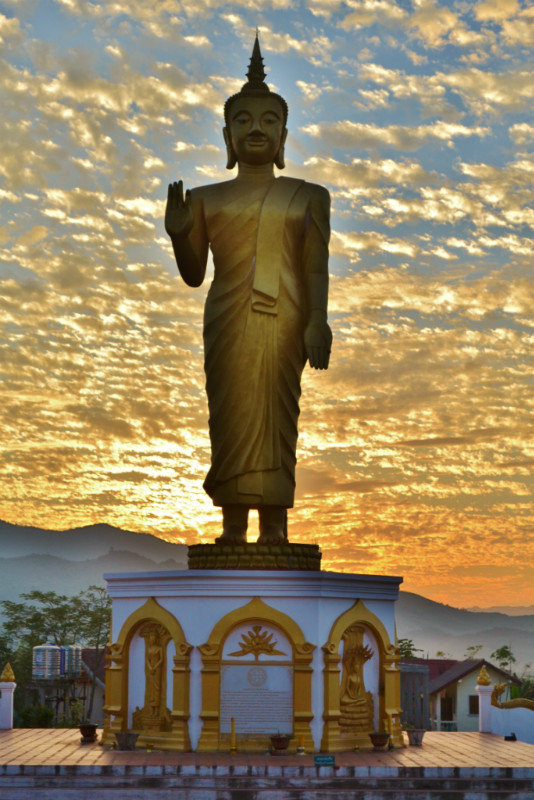 Oudom Xai Buddha at Sunset