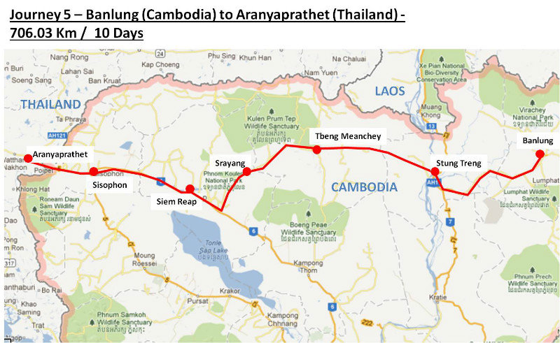 Stage 5 Map - Banlung to Aranyaprathet