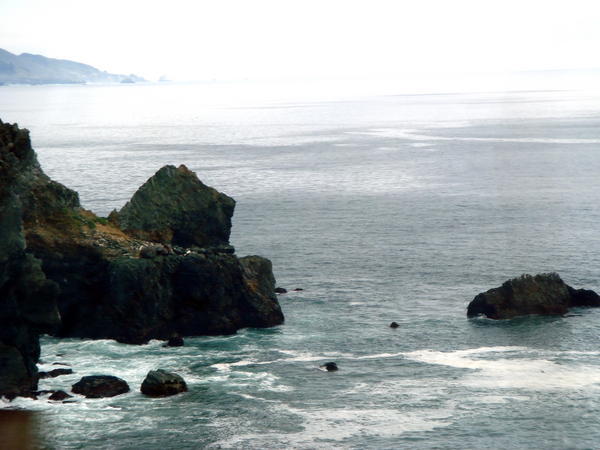 Rock cliffs in ocean