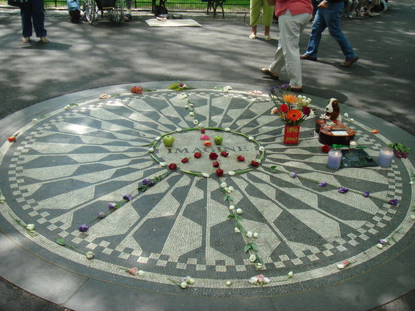 Lennon's memorial at Strawberry Fields