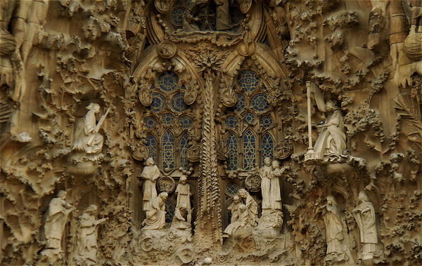 Intricate scene on the Sagrada Familia