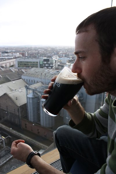 Drinking Guinness in the Gravity Bar