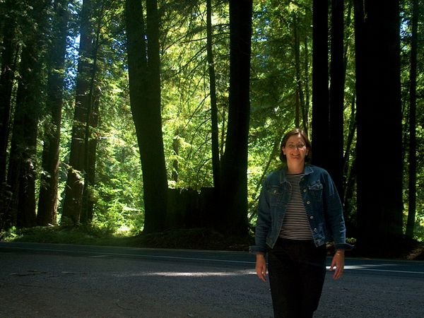 My mom in the Redwoods