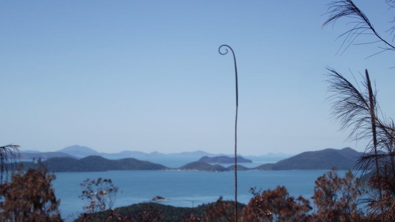view from a summit on a part of the whitsundays islands