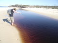 red water with strange moving sand