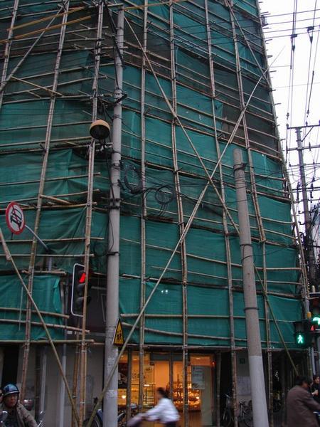 Bamboo used as scaffolding
