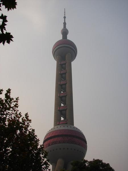 Oriental Pearl TV tower from bottom