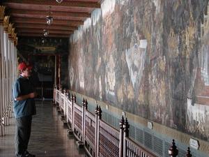 Scott checking out the murals @ The Temple of the Emerald Buddha