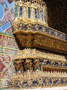 Intricate design work on The Royal Pantheon wall @ The Temple of the Emerald Buddha