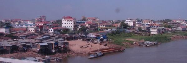 River housing near Phnom Penh