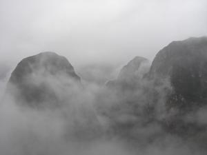 Clouds over the mountains near Machu Picchu