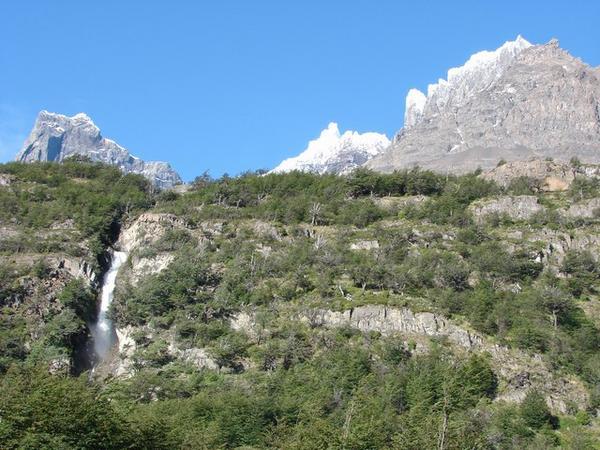 Waterfall and Backside of Glacier del Frances