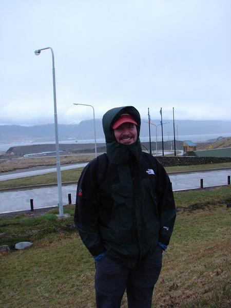 Scott braving the wind and rain - Ushuaia