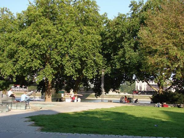 Park next to Rhine in Koln