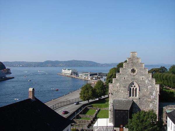 View of Bergen harbor  @ Rosenkrantz Tower