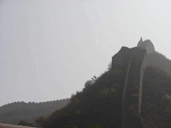 First glimpse of great wall from train