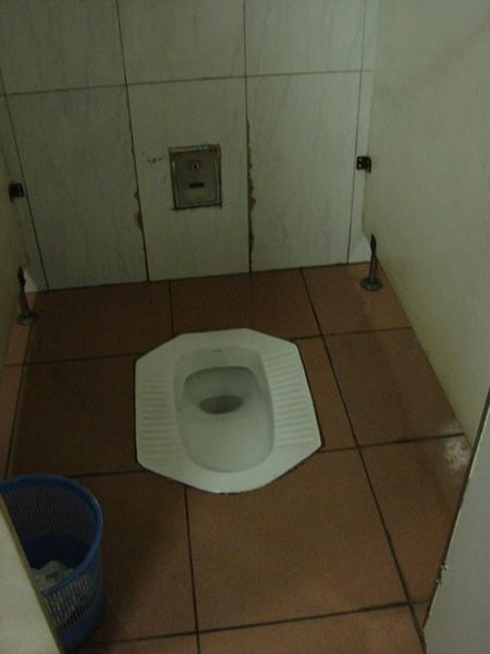 Sam's first Eastern toilet
