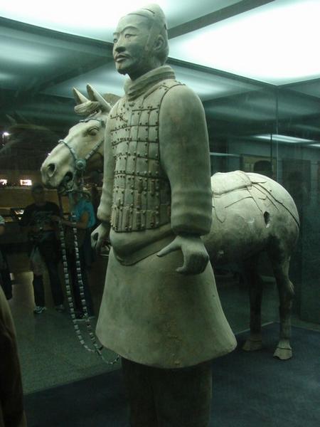 Cavalryman with saddled horse