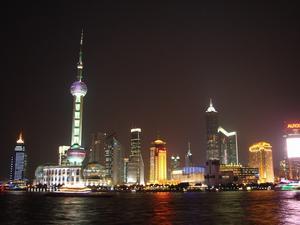 Pudong skyline all lit up
