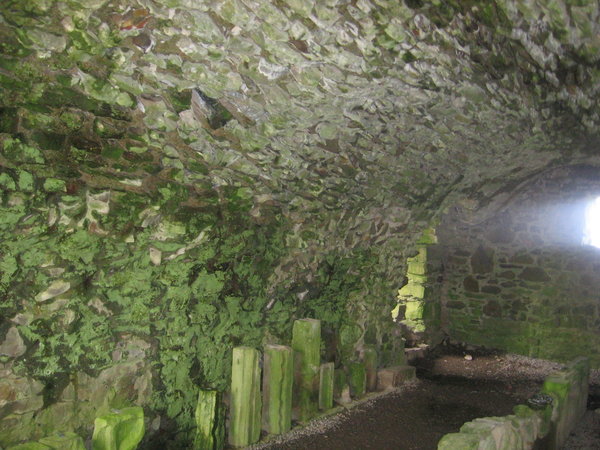 Awesome green glow inside the abbey ruins