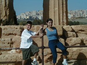 My Brother and I at the ruins of Agrigento