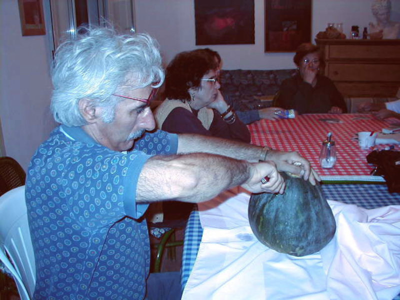 Carlo Carving the Jack o' Lantern