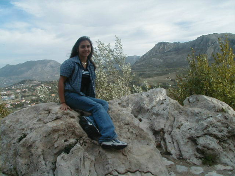Me posing on some rocks in Pioppo 