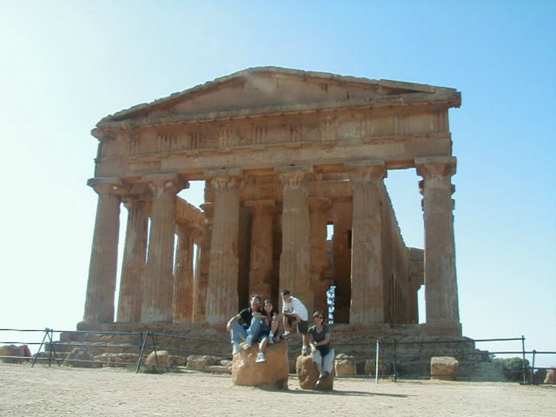 The whole fam in front of the Temple of Concordia