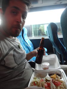 Chowing down on the bus 