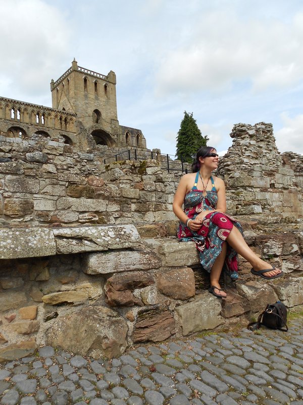 sitting in ruins at jedburgh
