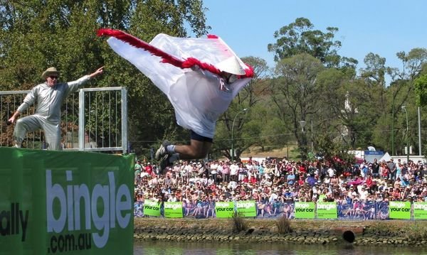 His death defying leap across the Yarra!