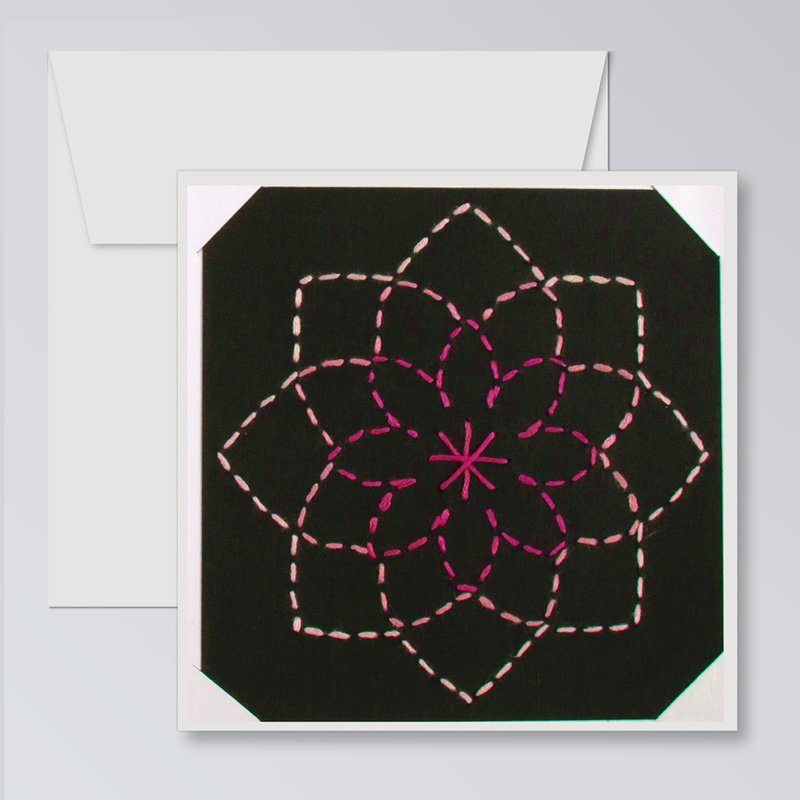 EMBROIDERED LOTUS CARD
