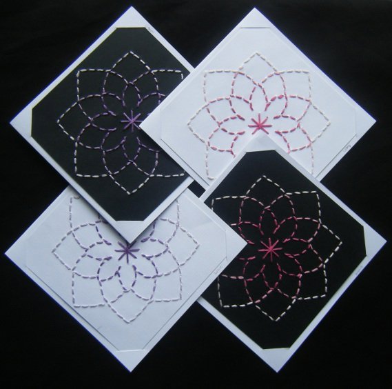 EMBROIDERED LOTUS CARDS