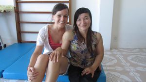 New friends - saying good bye at the end of our Monash University Physio student placement in November