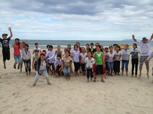Scholarship students at Da Nang Beach