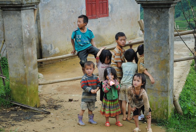 children in one of the villages