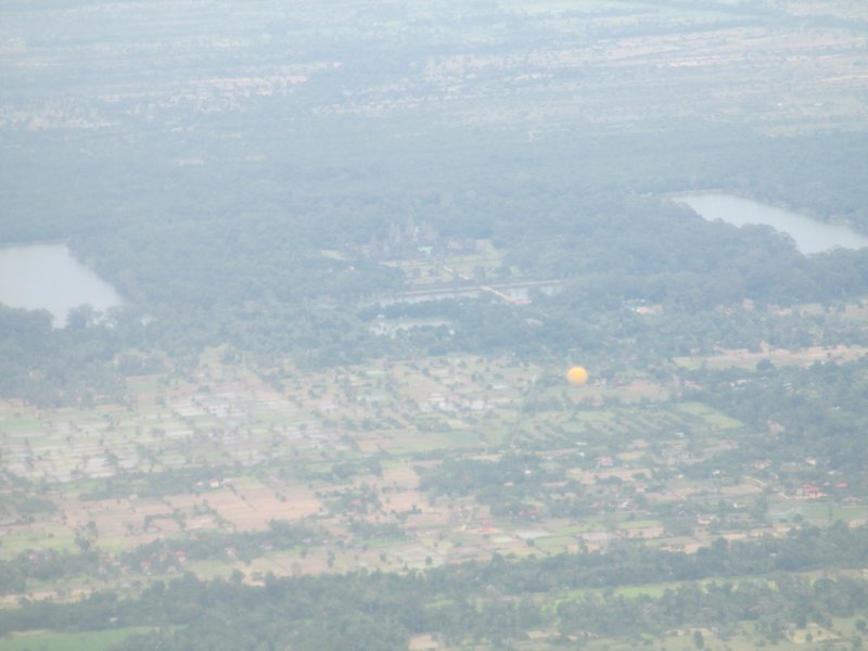 Angkor Wat from our flight to Laos