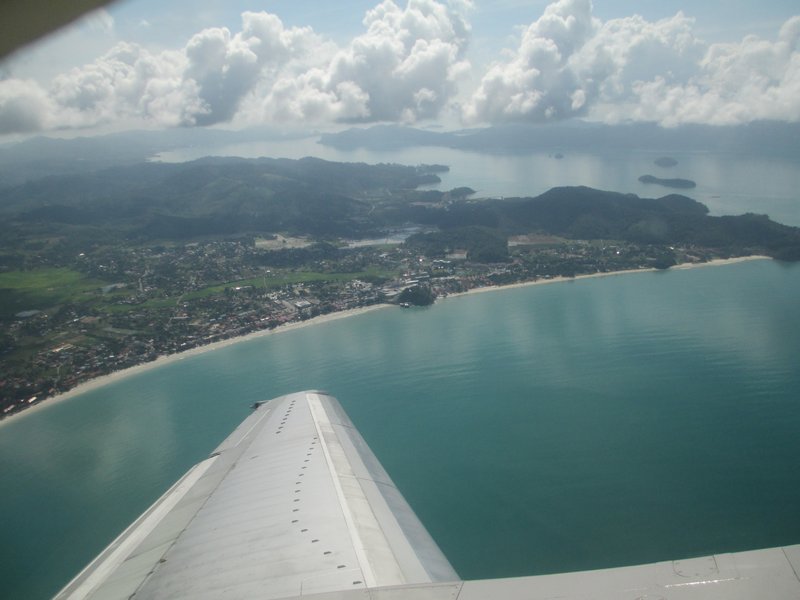 view of Langkawi beach from the plane to KL