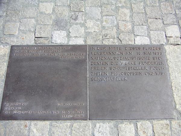 The Plaque at Bebelplatz