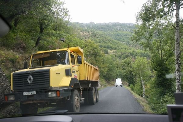 One of the many trucks taking up more than their share of the road