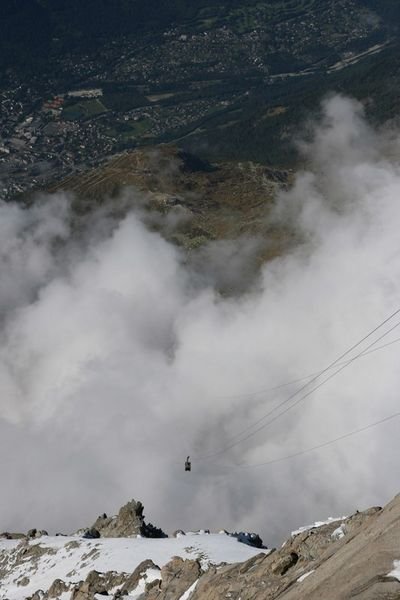 From the Agile du Midi looking back at the Cable car