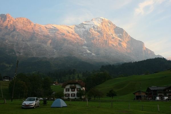 Our campground in Grindelwald, at the foot of the Eiger.