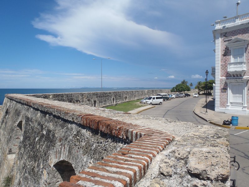 The fort wall around Cartagena